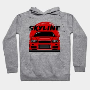 Red Skyline R34 Hoodie